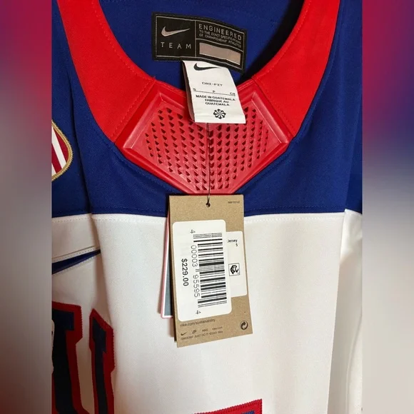 Nike Team USA Hockey #34 Mathews 2026 Winter Olympics Milano Away Jersey White S - Picture 7 of 9